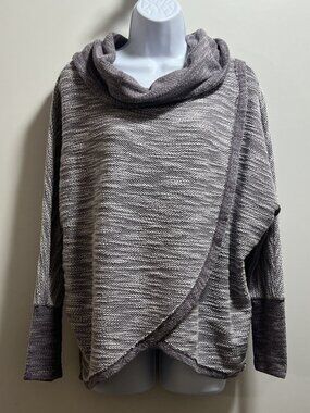 Athleisure Cozy Gorpcore Calvin Klein Performance Cowl Neck Tulip Hem Sweater L